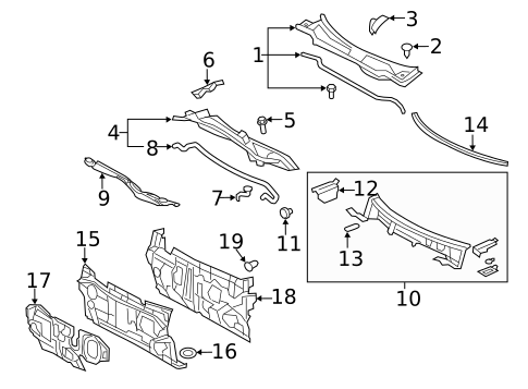 Cowl for 2009 Toyota Camry #2