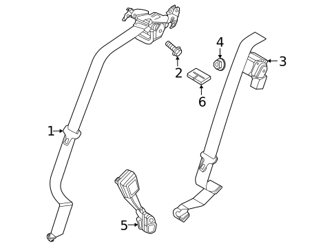 Rear Seat Belts for 2023 Nissan ARIYA #1