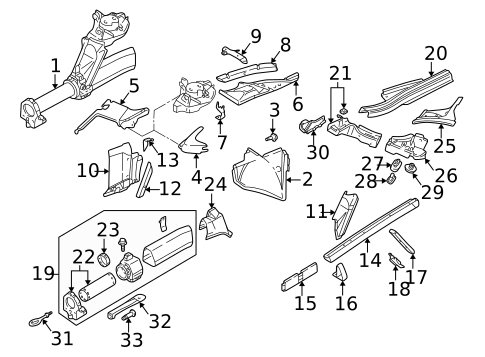 Structural Components & Rails for 2003 Audi S8 #0