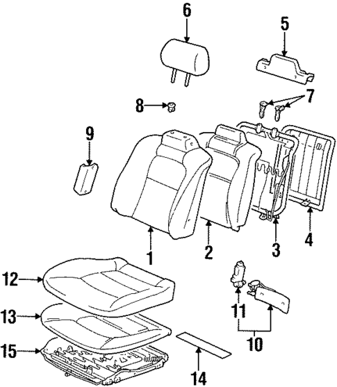 Front Seat Components for 1999 Lexus SC300 #0