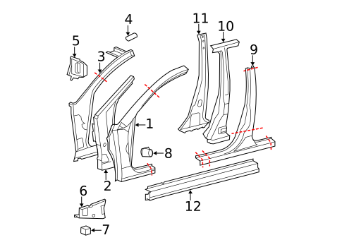 Center Pillar & Rocker for 2006 Toyota Avalon #0
