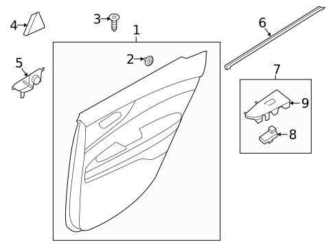 Interior Trim - Rear Door for 2022 Kia Forte #0
