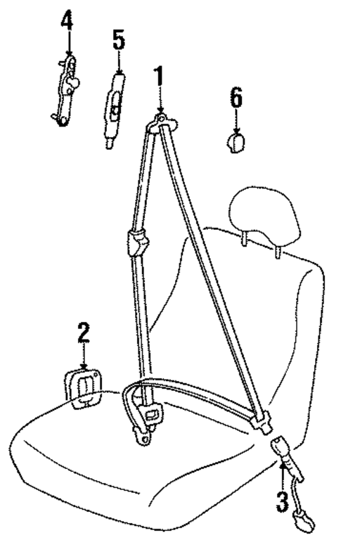 Front Seat Belts for 1996 Hyundai Sonata #0