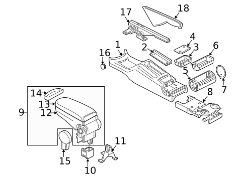 Rear Console for 2006 Volkswagen Golf #0
