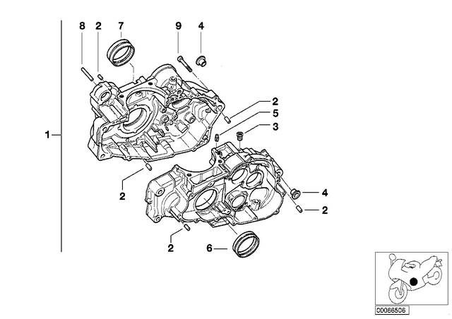 11117700090 - : Engine Housing, Black for BMW-Motorrad Image