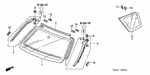 91574S2X305 - Body/Air Conditioning: CLIP,B FR SIDE GARN for Honda Image