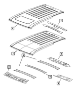 55369449AG - Body Sheet Metal Except Doors: Roof Front Header for Mopar Image