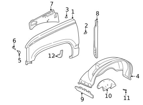 Fender & Components for 1996 Chevrolet C3500 #0
