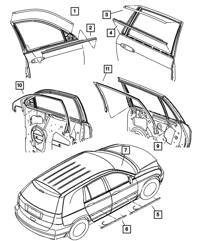 « 5054117AH –  : Latéral De Porte Avant Joint D`etancheite, Côté Gauche pour Mopar Image »