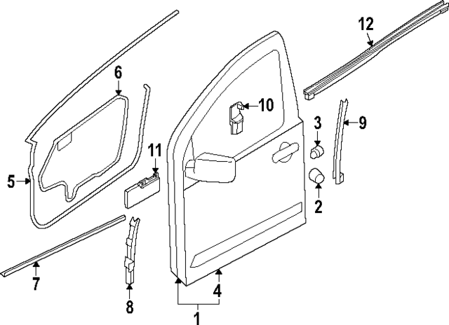 808309BU0B - Body: Surround Weather-Strip for Nissan: Frontier Image
