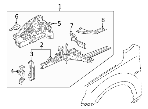 Structural Components & Rails for 2020 Kia Cadenza #0