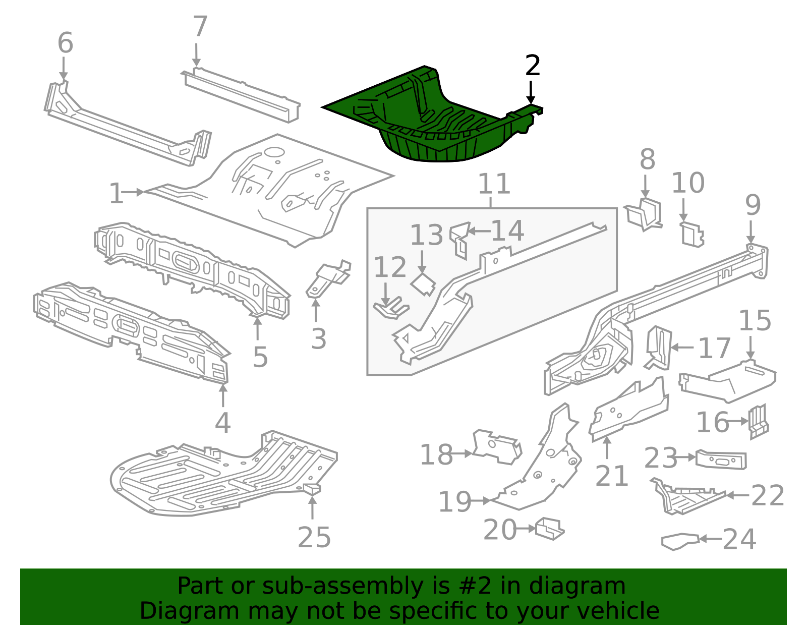 GM Floor Pan - OEM Cabin Base Panel - Part #84127497 | AutoNation Parts
