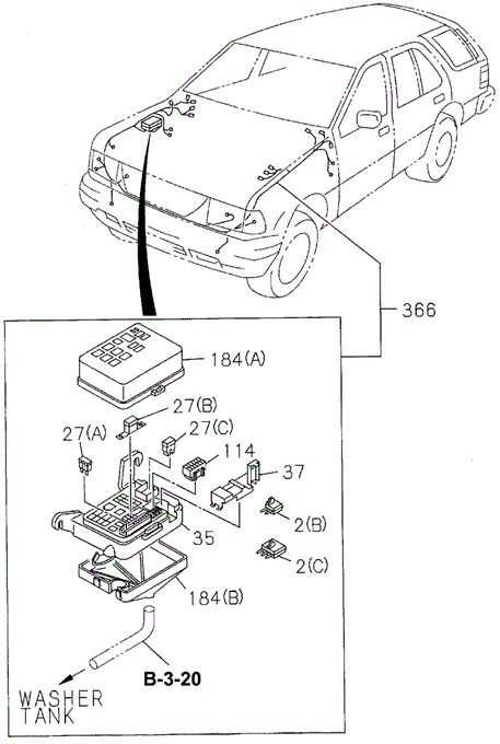 Fuse Box (Engine) - Wiring Harness for 1997 Honda Passport #0
