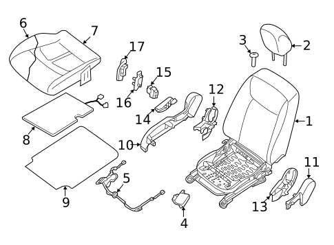 Passenger Seat Components for 2017 Nissan LEAF #0