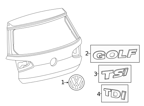 Exterior Trim - Lift Gate for 2019 Volkswagen Golf Alltrack #0