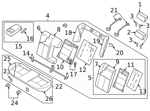 Rear Seat Components for 2023 Nissan Maxima #0