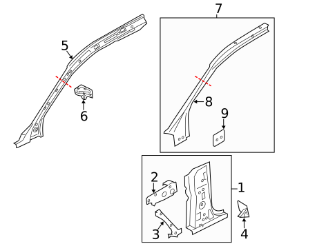 Hinge Pillar for 2013 Audi S6 #0