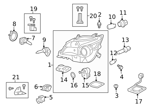 Headlamp Components for 2013 Lexus GX460 #0