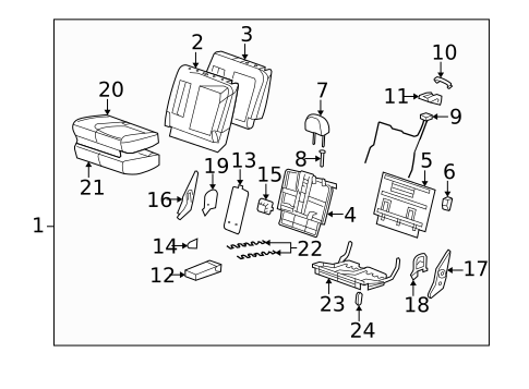Rear Seat Components for 2008 Saturn Vue #1