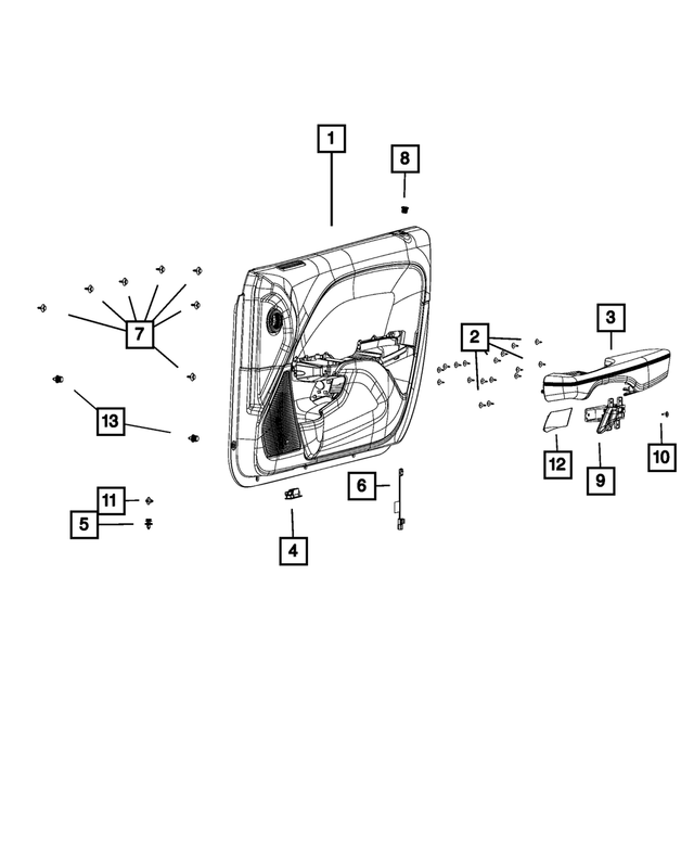 5PS251XCAH - Interior Trim: Front Door Trim Panel, Left for Mopar Image
