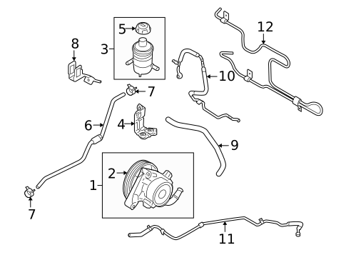 Pump & Hoses for 2010 Hyundai Santa Fe #0