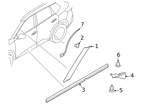 Exterior Trim - Pillars for 2025 Nissan Rogue #1