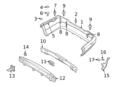 Bumper & Components - Rear for 2005 Suzuki Verona #0