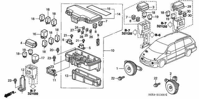 Control Unit (Engine Room) (-'02) for 2000 Honda Odyssey #0