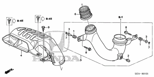 Air Intake Tube (1) for 2008 Honda Ridgeline #0