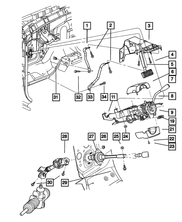 55351186AA - Steering: Steering Column Support for Mopar Image image