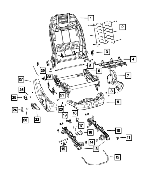 Front Seats - Adjusters, Recliners, Shields and Risers for 2019 Fiat 500X #2