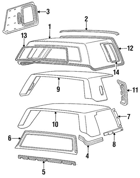 Exterior Trim - Roof for 1988 Cadillac Fleetwood #1