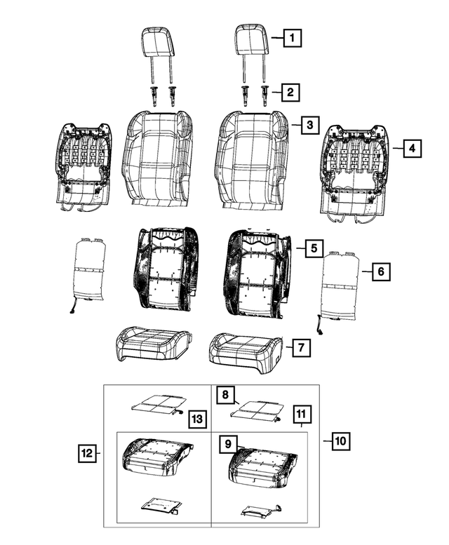 7BV35TX7AC - Interior Trim: Front Seat Back Cover, Left for Mopar Image