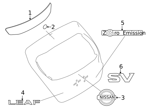 Exterior Trim - Lift Gate for 2022 Nissan LEAF #0
