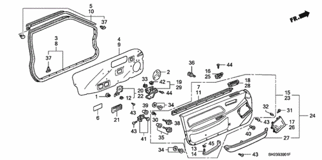 Front Door Lining for 1991 Honda CRX #0