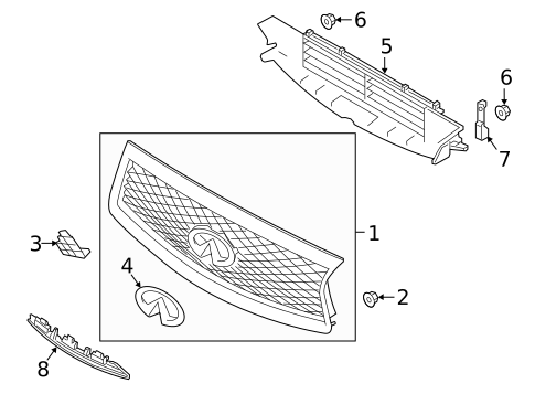 Grille & Components for 2018 Infiniti Q60 #0