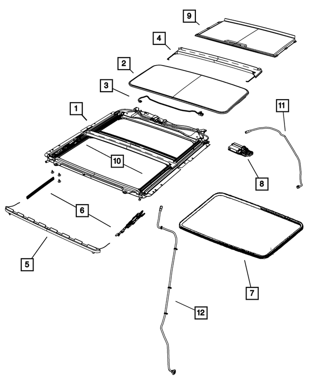 5161614AC - Body Sheet Metal Except Doors: Sunroof Frame for Mopar Image