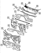 4806293AC - Body Sheet Metal Except Doors: Fresh Air Inlet Plenum for Chrysler: 300 | Dodge: Challenger, Charger, Magnum Image