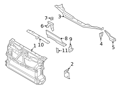Radiator Support for 2004 Volkswagen Phaeton #0