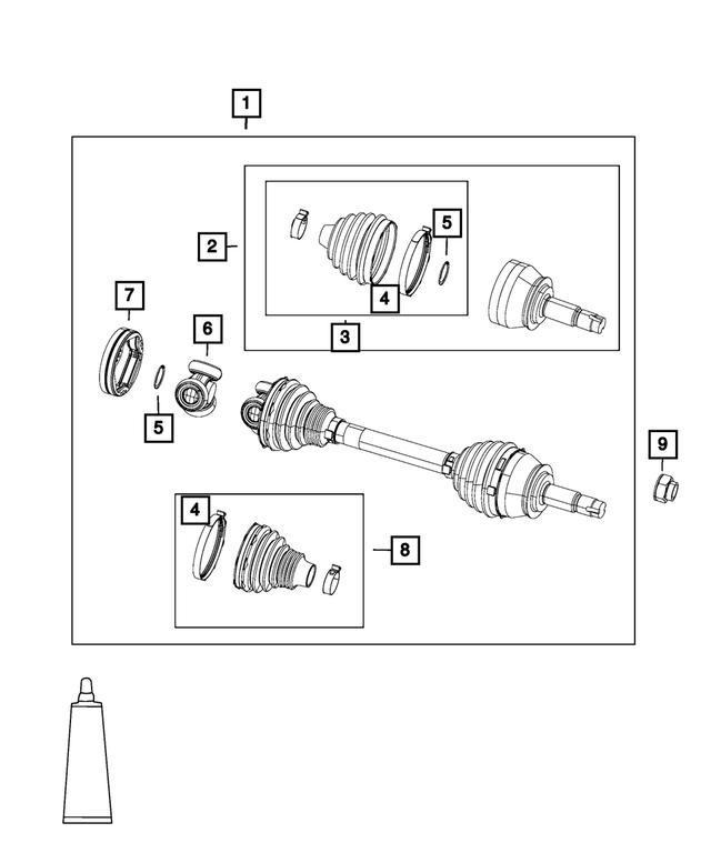 68097045AA - Front Wheel Drive; Diff and Drive Line: Boot Clamp for Mopar Image