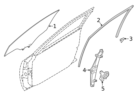 Glass - Front Door for 2019 Nissan Maxima #0