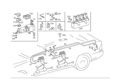 Window Regulator Hydraulic Lines for 2006 Mercedes-Benz S 55 AMG&reg; #0