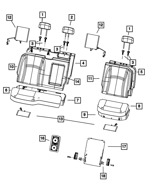 6XZ11SD4AA - Interior Trim: Rear Headrest for Mopar Image image