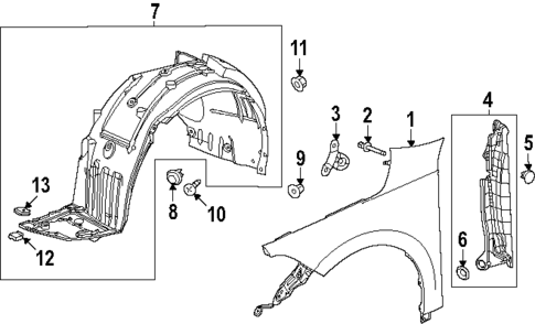 thumbnail image 2 of Front Left Driver Side Fender For Honda Civic 96-98 – Steel, Primed, W/ Molding Hole 2 of 5