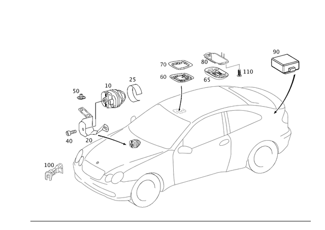 2038220214 - Electrical System: Holder for Mercedes-Benz Image image