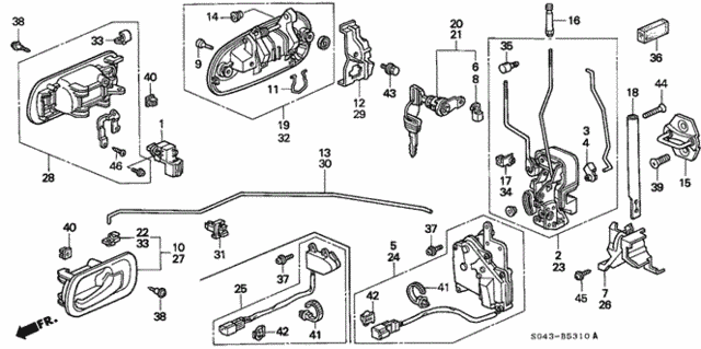 Front Door Locks for 1997 Honda Civic #0