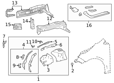 Structural Components & Rails for 2020 Toyota Corolla #1