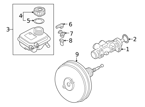 Master Cylinder - Components On Dash Panel for 2003 Audi Allroad Quattro #0