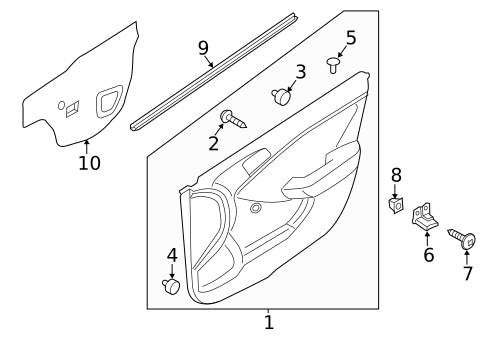 Interior Trim - Front Door for 2012 Hyundai Accent #0