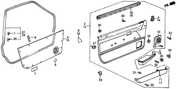 Front Door Lining for 1985 Honda Civic #0